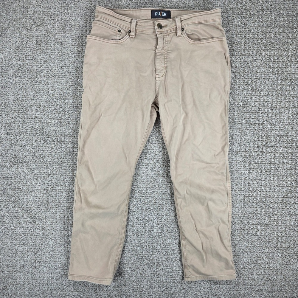 DU/ER N2X Relaxed Taper Pant Khaki Tan Mens 32x28 Performance Chino